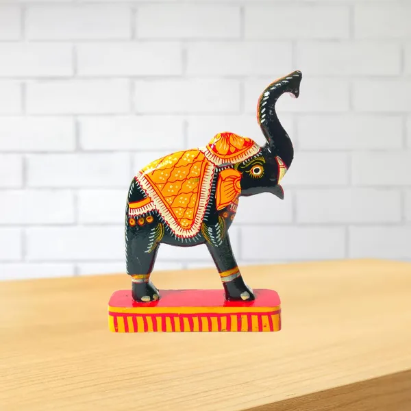 Hand Carved Wooden Elephant | Elephant Showpiece | Quirky Home Decor | Ecofriendly & Sustainable Decor