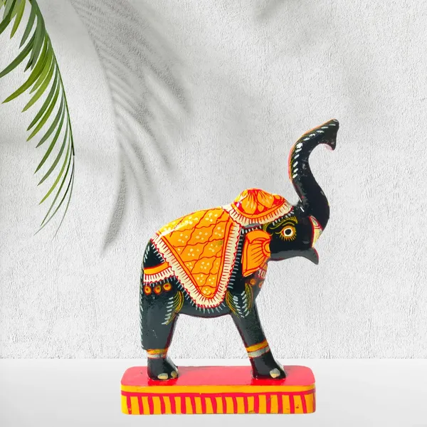 Hand Carved Wooden Elephant | Elephant Showpiece | Quirky Home Decor | Ecofriendly & Sustainable Decor