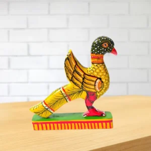 Hand Carved Wooden Yellow Bird | Quirky Home Decor | Ecofriendly & Sustainable Decor