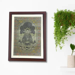 Budha Palm Leaf Engraved Picture Frame| Handcrafted Artwork