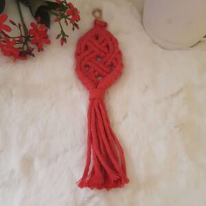 Macrame Pink Keyring