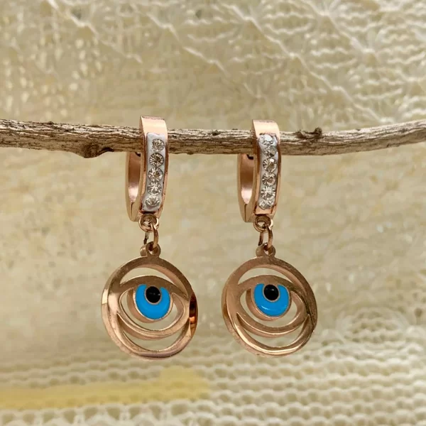 Evil Eye Little Hoop Earring