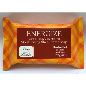 Love and Lather Shea Butter Bathing Bar- ENERGIZE with Orange Essential Oil 100g