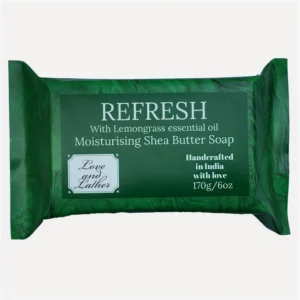 Love and Lather Shea Butter Bathing Bar- REFRESH with Lemongrass EssentialOil 100g