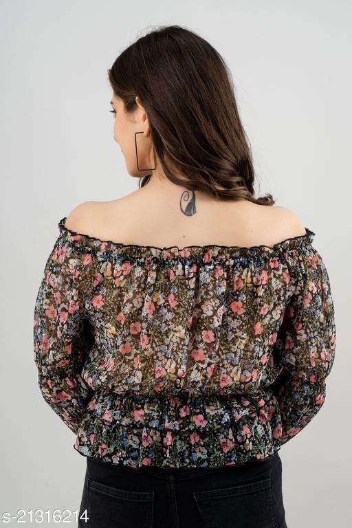 Women Floral Printed Crop Dress