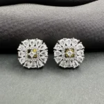 American Diamond Square Shape Stud Earrings