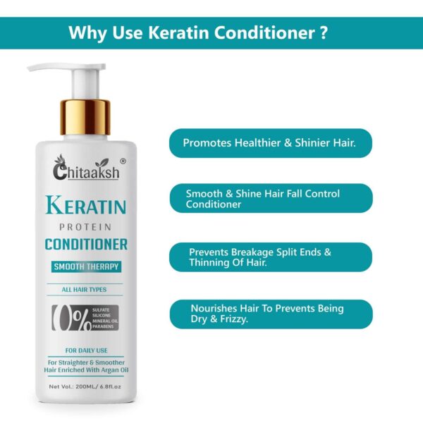 Keratin Protien Smooth Shampoo and Keratin Protein Smooth Conditioner for Damage Repair Hair, Smoothening (200ML + 200ML) (PACK OF 2)