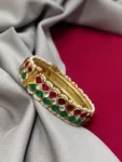 Emerald Green and Ruby Bracelet in Kundan