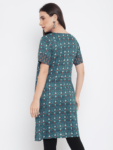 Green Printed Floral Motif Kurti