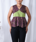 Multicolor Printed Floral Peplum Fusion Top