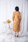 Yellow Printed Floral V Neck Kurti