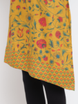 Yellow Printed Floral Mughal Kurti