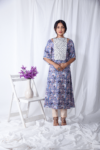 Purple Printed Floral Kaftan Kurta