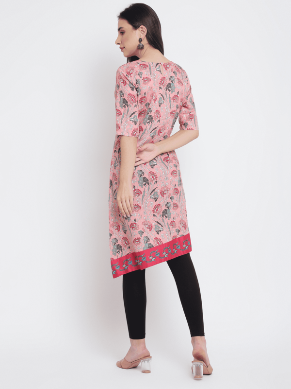 Pink Printed Mughal Kurta