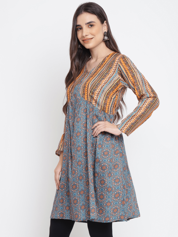 Multicolor Printed Jacquard Kurta