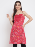 Pink Printed Floral Daisy Kurta