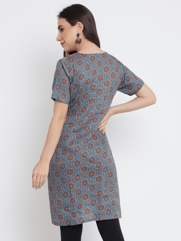 Cocktail Printed Floral Motif Kurti