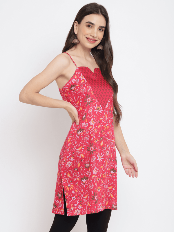 Pink Printed Floral Daisy Kurta