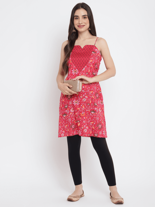 Pink Printed Floral Daisy Kurta