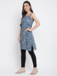 Navy Printed Floral Jasmine Kurta