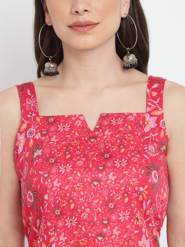 Pink Printed Floral Jasmine Kurta