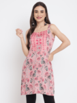 Light Pink Printed Floral Jasmine Kurta