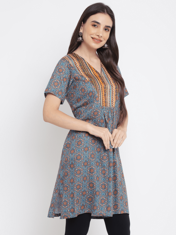 Cocktail Printed Floral Motif Kurti