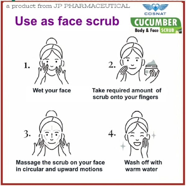 Natural Cucumber Extract face scrub For deep cleansing and exfoliates the skin, Dead Skin Removal for Men and Women 100gm pack size