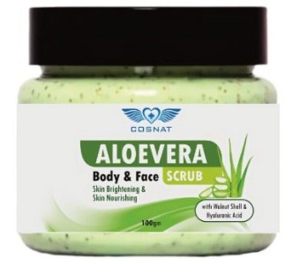 alovera body & face scrub scrub, revitalizing gentle exfoliating