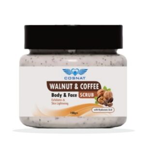 Cosnat Walnut & coffee body and face scrub,a Natural ingredients scrub for Blackhead removal,Exfoliation, Oil control and cleansing skin,for Men and Women 100gm pack size.