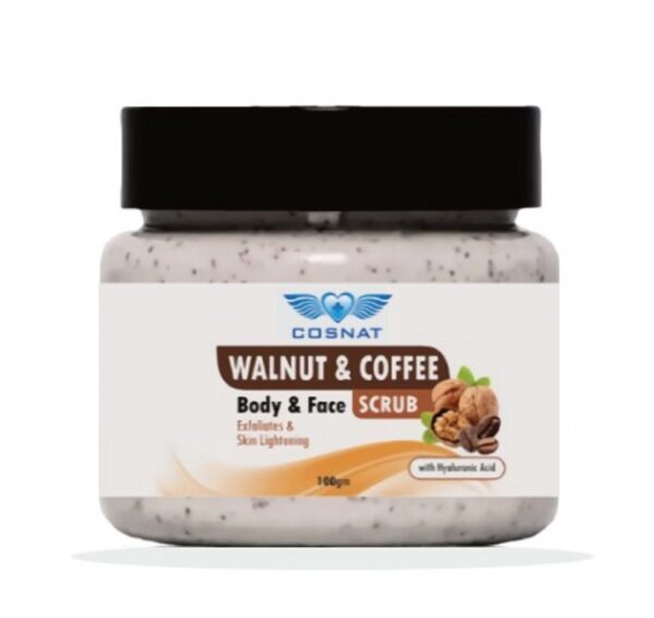 Cosnat Walnut & coffee body and face scrub,a Natural ingredients scrub for Blackhead removal,Exfoliation, Oil control and cleansing skin,for Men and Women 100gm pack size.