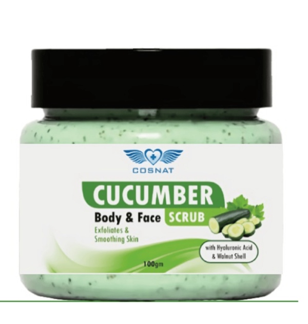 Natural Cucumber Extract face scrub For deep cleansing and exfoliates the skin, Dead Skin Removal for Men and Women 100gm pack size