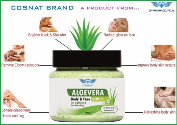 alovera body & face scrub scrub, revitalizing gentle exfoliating