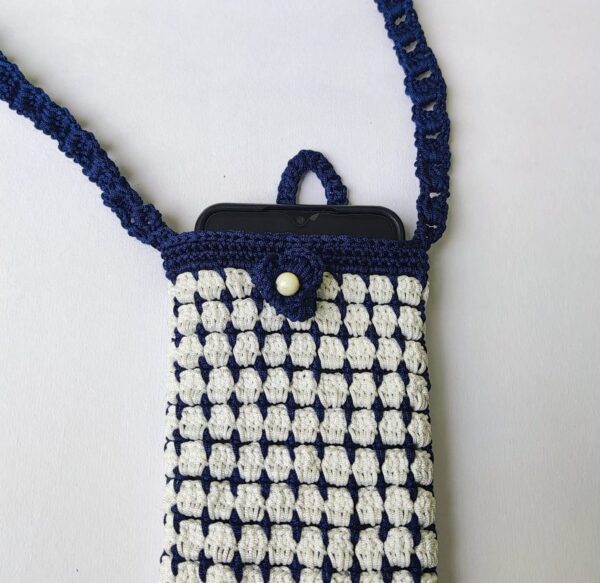 Handwoven Crochet Mobile Pouch.