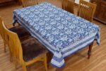 Floral Block Printed Table Cover Classic Table Pad Rectangle Table Decor Mat