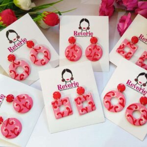 Red medium earing for women's