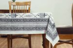 Indian Handmade Cotton Table Cover White Reusable Table Cloth Dining Table Cover