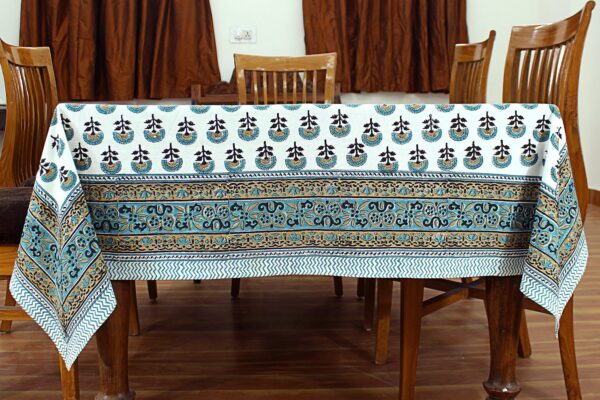 White Handmade Table Cover Natural Linens Table Cover Indian Cotton Table Linens