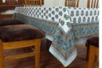 White Handmade Table Cover Natural Linens Table Cover Indian Cotton Table Linens