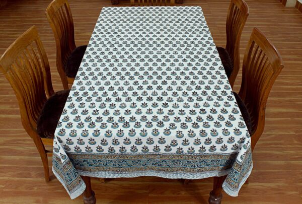 White Handmade Table Cover Natural Linens Table Cover Indian Cotton Table Linens