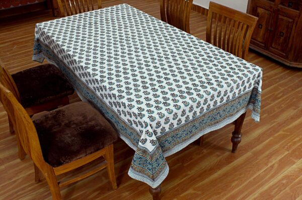 White Handmade Table Cover Natural Linens Table Cover Indian Cotton Table Linens