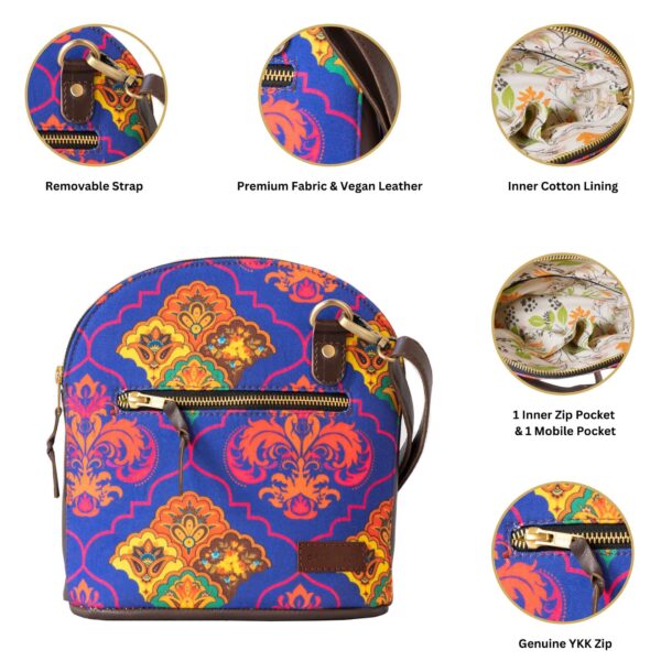 Printed Multicolour Crossbody Canvas Bag