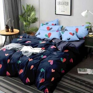 Cotton Feel Glace Cotton Double Bedsheet with King Size Cover