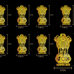 Satyamev Jayate Gold Mobile Stickers - Pack of 7 Small + 1 Large