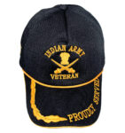 Proudly Served Baseball Cap for Veterans of Indian Armed Forces - Army, Navy, Air Force (Black, Army)