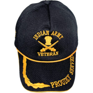 Proudly Served Baseball Cap for Veterans of Indian Armed Forces - Army, Navy, Air Force (Black, Army)