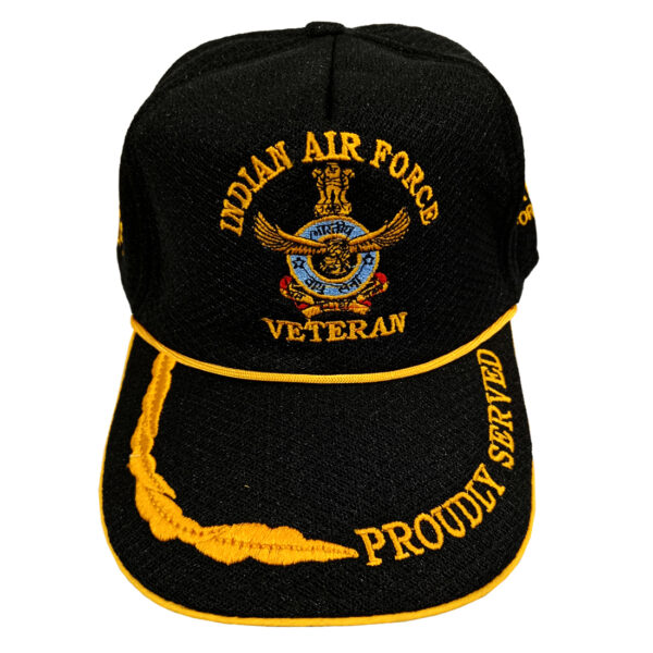 Proudly Served Baseball Cap for Veterans of Indian Air Force (Black)