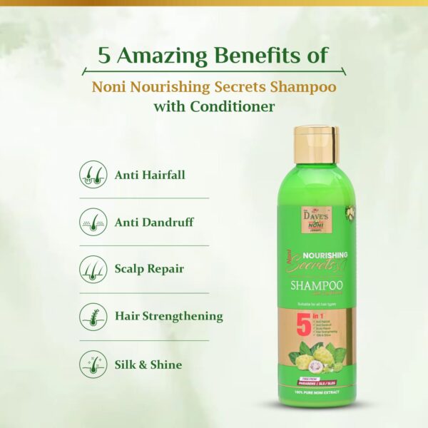 The Dave's Noni Nourishing Secrets Shampoo with Conditioner | Noni Hair Shampoo with Conditioner (600ML(Pack of 3)