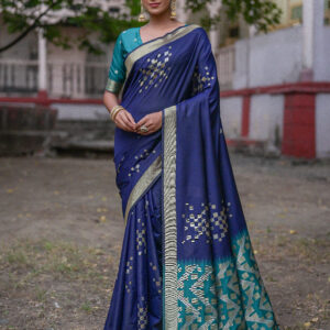 SOFT_SILK-201_NAVY-BLUE saree