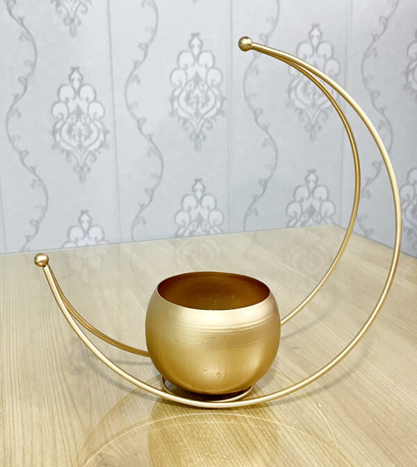 Metal Golden moon shape Planter Pot 9 inches